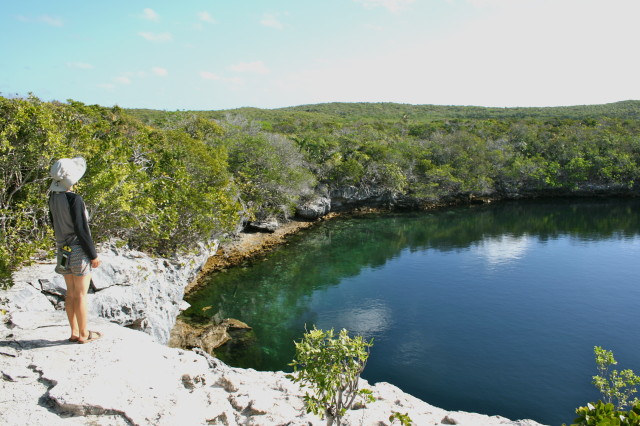 S admiring the blue hole