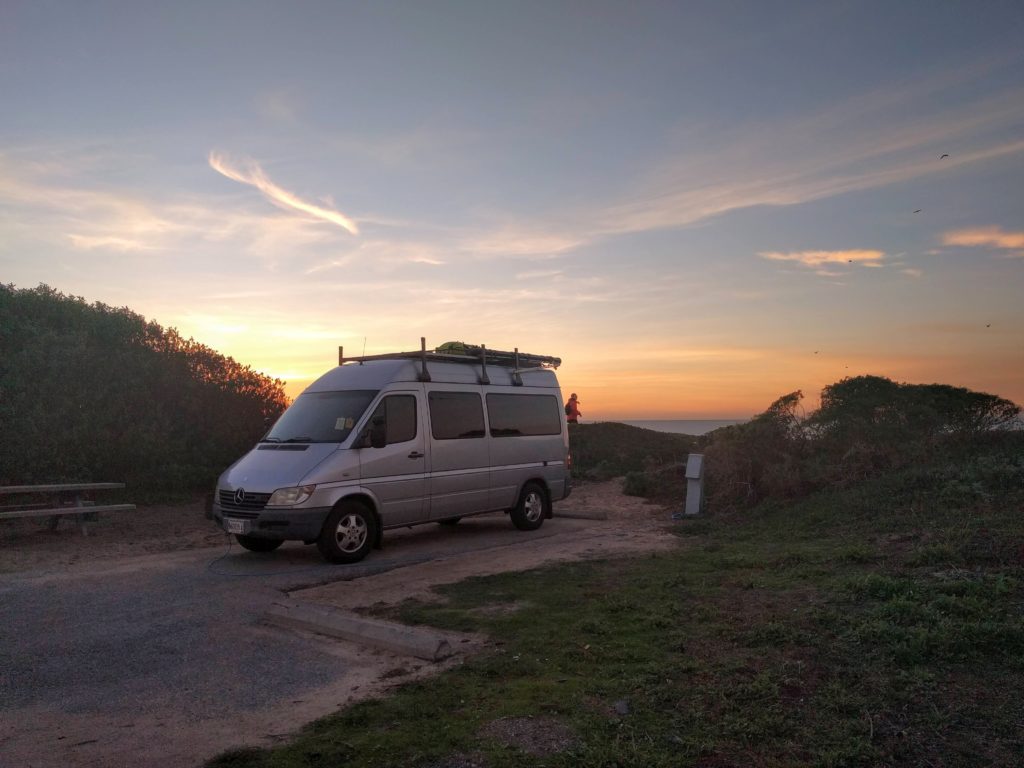 sunset at half moon bay