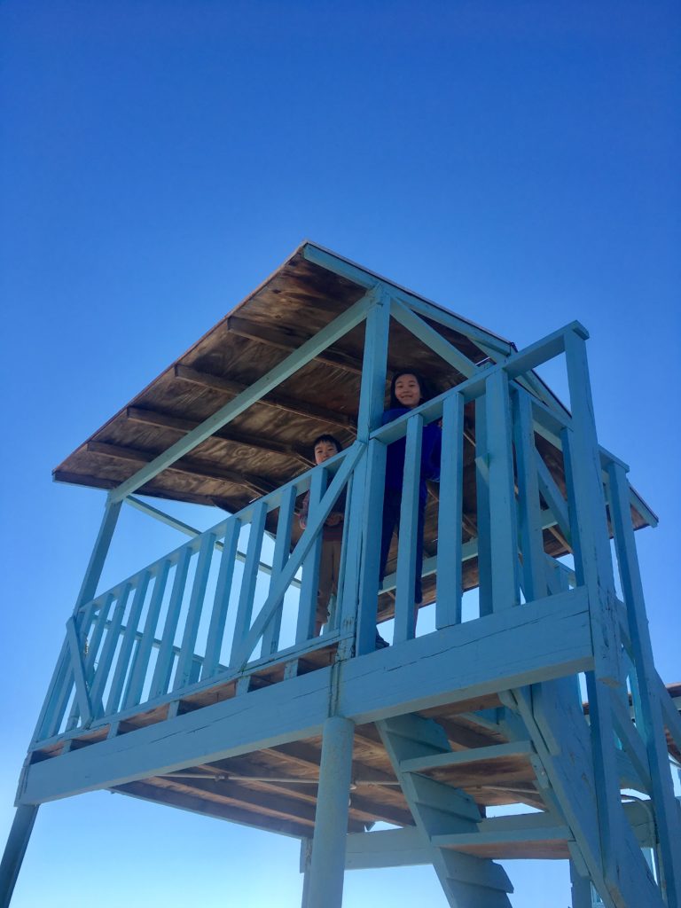 Kids hanging in the palapa.